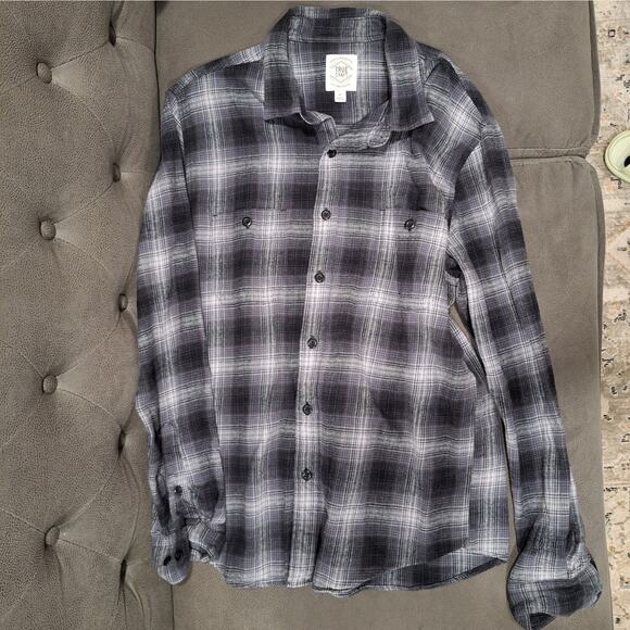 Lot of 3: Men's Cotton Flannel Shirts, M, Button Down, Long Sleeve, Blue, Gray - Picture 2 of 9